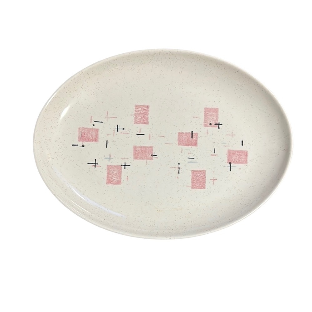 VTG Vernon‎ Ware by Metlox Pink Geometric Pattern Plate